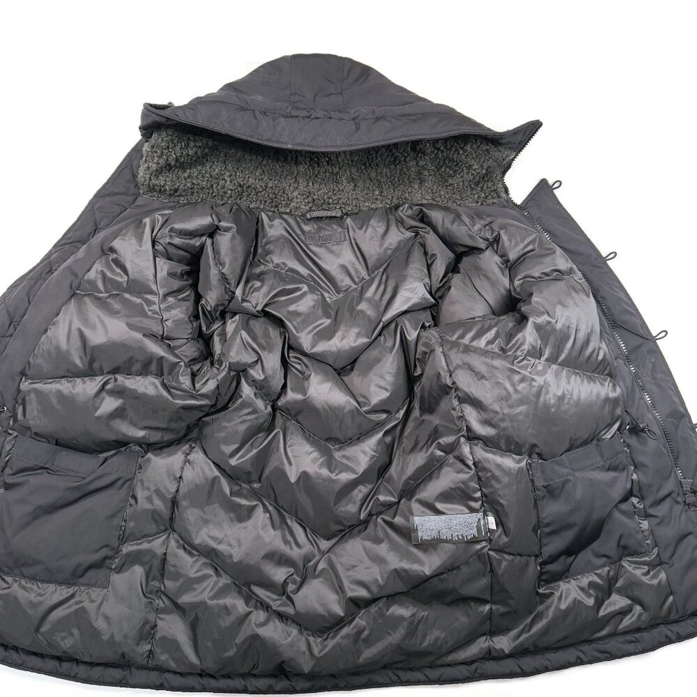 Uniqlo Down Jacket Black Womens Sz 4 Fleece Lined Hood Winter Coat Parka - Picture 4 of 12